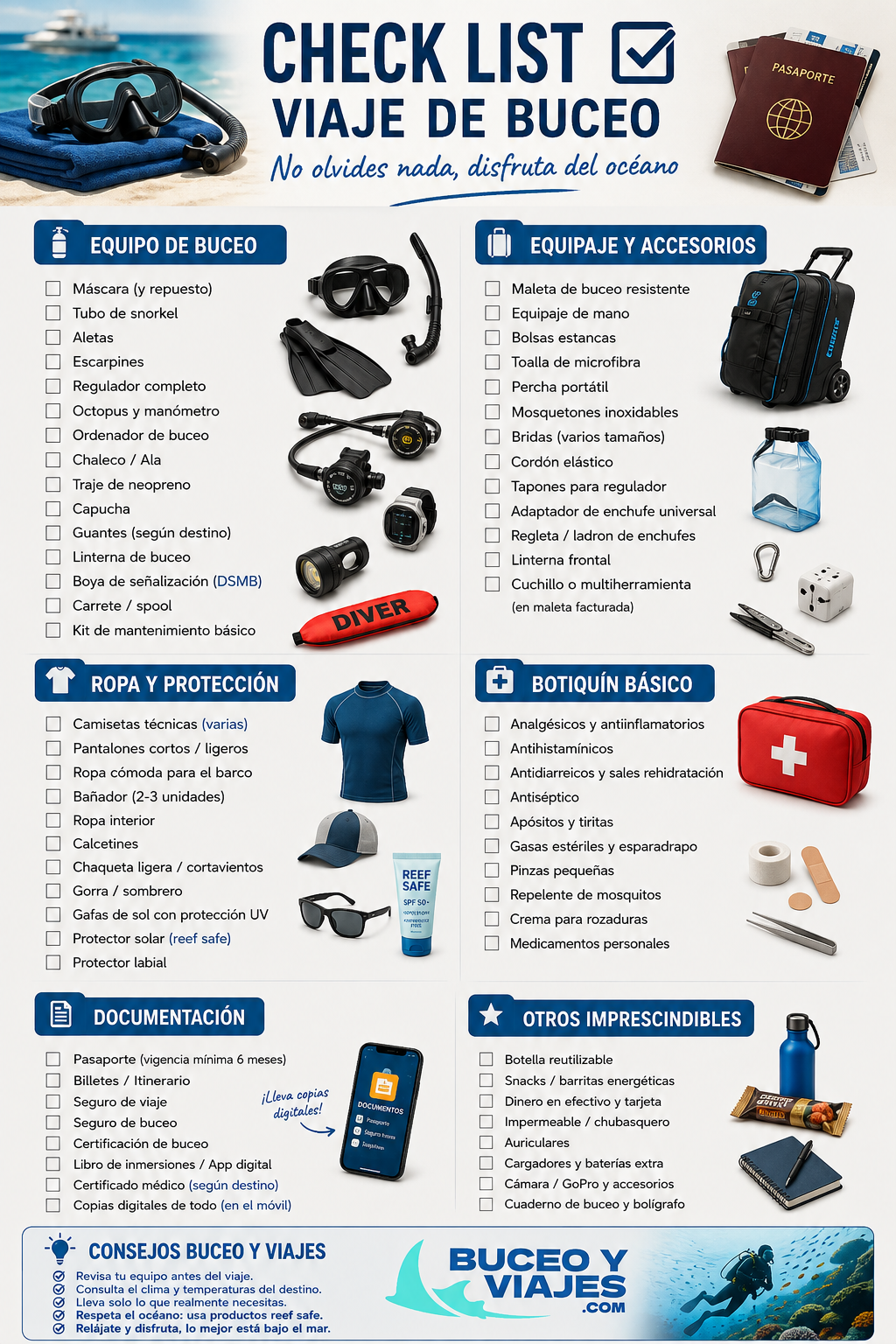 Cómo preparar el equipaje perfecto para un viaje de buceo: la guía definitiva para no olvidar nada